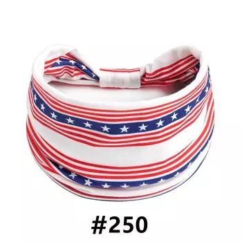 Американские повязки на голову Женские 4 июля Повязка на голову Широкий тюрбан Красный Белый и Синий Повязки для волос Патриотические аксессуары США