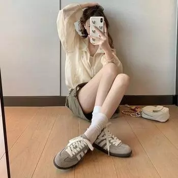 Американские ретро немецкие кроссовки женские новинка весны 2025 года универсальные повседневные туфли спортивная обувь на плоской подошве туфли Forrest Gump 35 коричневый