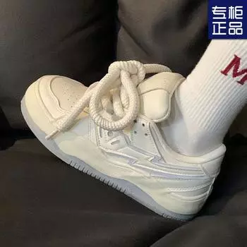 Американские ретро туфли на платформе весна 2024 универсальные туфли для хлеба студенческие белые туфли нишевый дизайн оригинальные повседневные туфли для скейтбординга 35