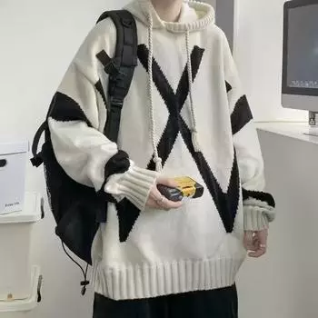 Американские уличные свитера для мужчин и женщин, толстовки с капюшоном, модные осенние винтажные высококачественные ленивые вязаные свитера-куртки XL