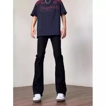 Американские вымытые джинсы из денима, мужские осенние новые свободные прямые брюки-швабры, повседневные широкие джинсовые брюки S жёлтый