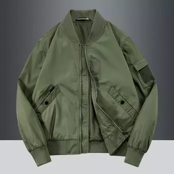 Американский бейсбольный свитер с подкладкой, мужская весенне-осенняя повседневная короткая куртка из утолщенного хлопкового джерси, большой размер, весенняя тонкая M серый