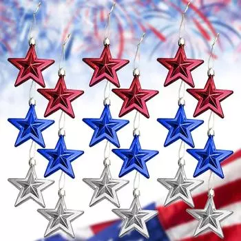 Американский День Независимости 7 СМ Трехмерная Рождественская Пентаграмма День Независимости Вечерние Украшения Рождественской Елки Завесы One Size