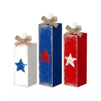 Американский День Независимости Деревянный Знак Звезды Настольное Украшение One Size