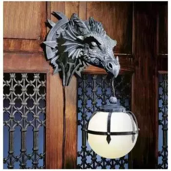 Американский динозавр дракон трансграничная оптовая продажа украшения для дома и сада двойная смоляная голова динозавра с подвесным светильником украшение 14 10 24cm