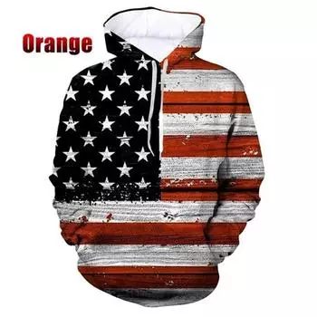 Американский флаг US Dream Emblem Hoodie Мужская одежда 3D Printed USA Spirit Hoodies Women Harajuku Fashion y2k Pullover Hooded Hoody S