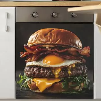 Американский говяжий бургер Кухня Ресторан Домашний фон Ландшафтный дизайн Декоративные наклейки Самоклеящиеся 34*34cm/fun-f326