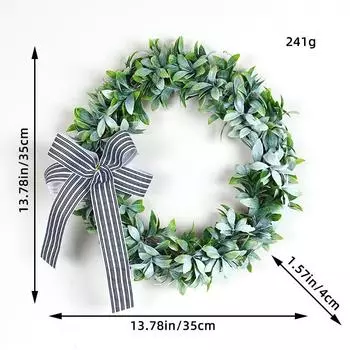 Американский Имитационный Венок Кольцо для Двери Искусственный Лист Белое Кроличье Ухо Лист Эвкалипта Травяное Кольцо для Посадки Волос