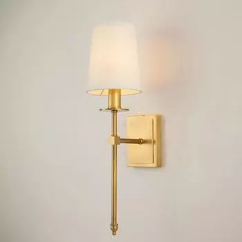 Американский кантри настенный светильник простой ретро медный гостиная спальня прикроватный проход балкон фон настенный светильник Without light source