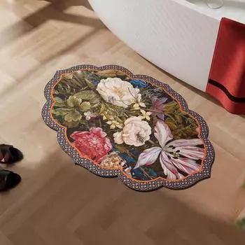 Американский коврик для пола из диатомовой грязи, прочный впитывающий противоскользящий коврик для ванной, бытовой грязеотталкивающий коврик особой формы высокого качества для туалетной двери 40 * 60cm