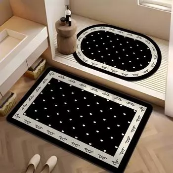 Американский коврик для ванной комнаты Diatom Mud Door Absorbing Mat Quick Dry Non-Slip Mat Toilet Toilet Door Mat Carpet 40 * 60 [rectangle] + 40 * 60 [oval]