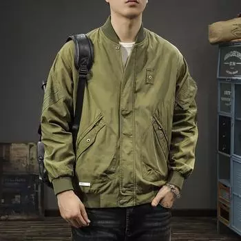 Американский Локомотив ретро бейсбол джерси мужская куртка инструментальная свободная большой размер модный бренд пилот повседневная куртка M чёрный