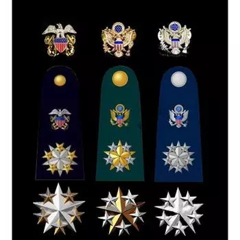 Американский металлический значок на парадное звание адмирала, морской, сухопутный и воздушный шестизвездный адмиральский нагрудный знак, значок, значок на шляпу