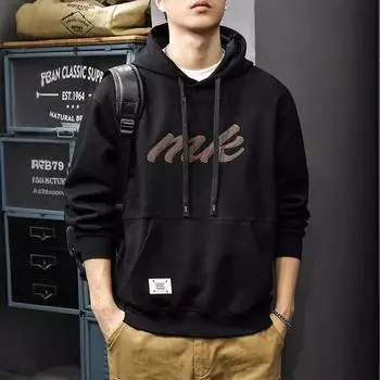 Американский модный бренд, трехмерный вышитый мужской свитер с капюшоном, осенняя свободная тяжелая повседневная куртка с длинными рукавами M