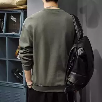 Американский модный брендовый дизайн Sense контрастный цветной свитер сращивания мужской осенний тяжелый свободный топ с длинными рукавами куртка M чёрный