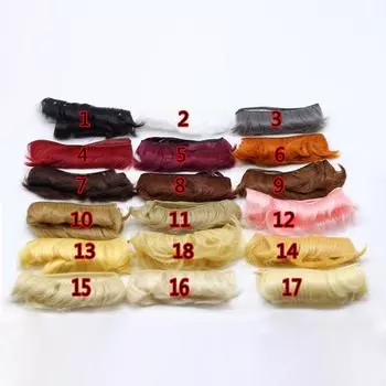 Американский парик куклы, маленькая тканевая кукла с челкой, 5*100 см, высокотемпературный шелковый парик 1