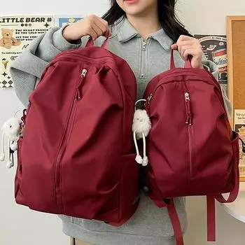 Американский повседневный простой рюкзак, школьная сумка для путешествий, легкий однотонный рюкзак M чёрный