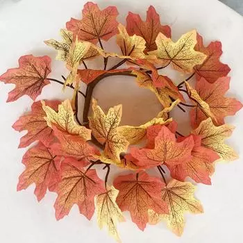 Американский Праздник Урожая Венок из Кленовых Листьев Подвеска Подсолнух Тыква Ягода Осенний Свечной Венок Украшение Обеденного Стола
