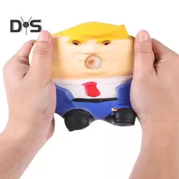 Американский президент брелок для снятия стресса лопающиеся пузыри мультяшный президент сжимает сенсорную игрушку 47-й президент США брелок держатель игрушка-фиджет синий/жёлтый