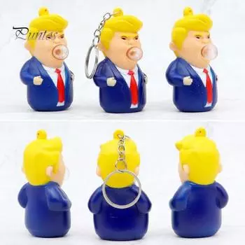 Американский президент брелок для снятия стресса лопающиеся пузыри мультяшный президент сжимает сенсорную игрушку 47-й президент США брелок держатель игрушка-фиджет синий/жёлтый