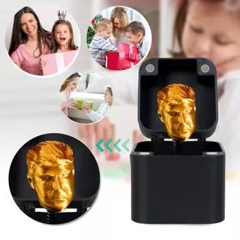 Американский президент Подарочная коробка Пружинный лопающийся президент США в футляре Украшение рабочего стола Дразнящие друзья Хитрый реквизит Дети Взрослые Подарок-прикол золотистый