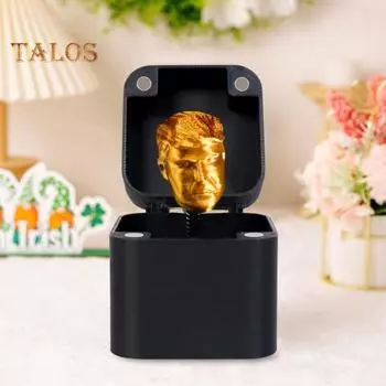 Американский президент Подарочная коробка Пружинный лопающийся президент США в футляре Украшение рабочего стола Дразнящие друзья Хитрый реквизит Дети Взрослые Подарок-прикол золотистый