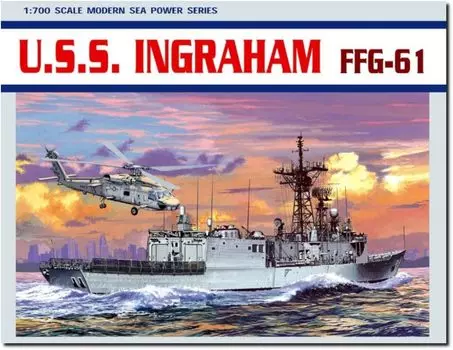 Американский ракетный фрегат Platts Dragon Ingraham Пластиковая модель DR7068 1/700 FFG-61 (Корабль)