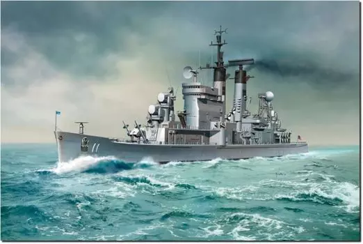 Американский ракетный крейсер Platts Dragon Chicago Пластиковая модель DR7121 1/700 USS. CG-11 (Корабль)