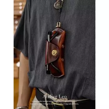 Американский ретро-футляр для очков из воловьей кожи растительного дубления, мужской переносной шнурок, очки для близорукости из натуральной кожи, футляр для хранения солнцезащитных очков, солнцезащитные очки.