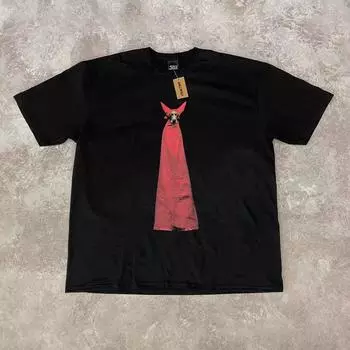 Американский ретро-галстук Puppy Retro Ins Модный брендовый топ с короткими рукавами для лета для мужчин и женщин Niche Oversize Свободная футболка с короткими рукавами S белый