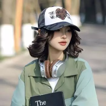 Американский ретро камуфляж любовь наклейка заклепки вышитые бейсболки для мужчин и женщин Ins атмосфера ниша хип-хоп шляпы 56-58cm серый