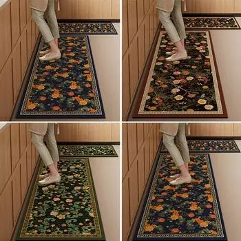 Американский ретро-коврик для кухни, протирать, очищать, диатомитовый, водонепроницаемый, маслянистый, коврик для ног, украшение для дома, цветочный ковер для дома 45x75cm 45x120cm