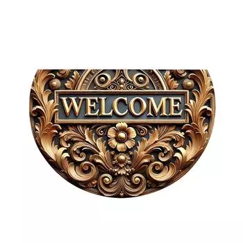 Американский ретро-коврик для входной двери с цветочным узором из кирпича и кристаллов, грязеотталкивающий и износостойкий кухонный коврик. One Size коричневый