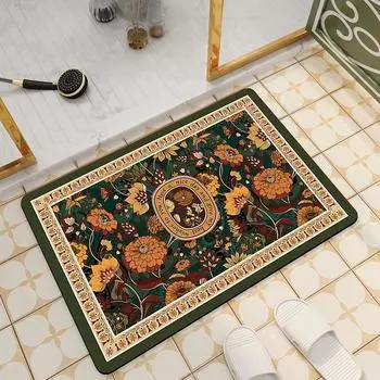 Американский ретро мягкий диатомитовый коврик для дома, ванной комнаты, нескользящий коврик для двери туалета, легко сохнет, противопадающий впитывающий коврик для ног 40*60cm