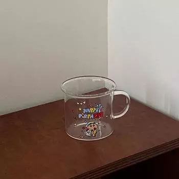 Американский ретро мультяшный стеклянный стакан с принтом кролика, высокоборосиликатный термостойкий стакан-флип, маленький стаканчик-мелок, новая высокая термостойкость 320ml