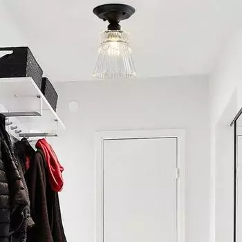 Американский ретро потолочный светильник с одной головкой, стеклянная крышка, освещение прохода, спальня, коридор, лестница, балкон, креативный декоративный светильник Without bulb