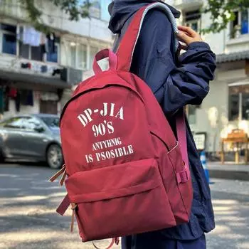 Американский ретро-принт, большой вместительный рюкзак, для студентов и учащихся колледжей, учащихся младших классов средней школы, школьные сумки, рюкзаки для отдыха и путешествий красный