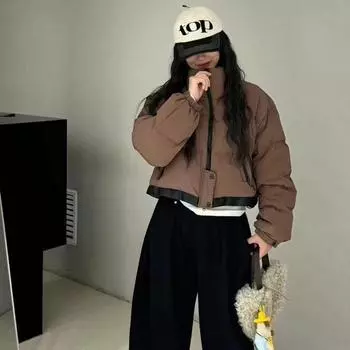 Американский ретро-пуховик, женская одежда 2024 года, зимний дизайн, с двойной молнией, тренд, высокая чувственность, белая куртка-пуховик на утином пуху One size