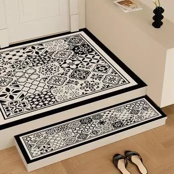 Американский ретро-стиль ступеней, самоклеящиеся нескользящие коврики для лестниц, прочный коврик для лестницы из цельного дерева для дома, ковер 26x75cm