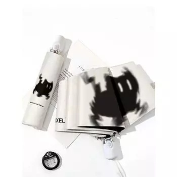 Американский ретро-зонт женский, от солнца и дождя, двойного назначения, мультяшная собака, милый студент, полностью автоматический складной солнцезащитный зонт от солнца