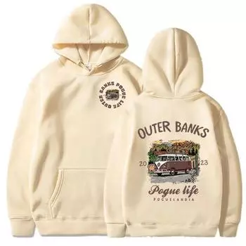 Американский сериал Outer Banks с принтом, осенняя мужская и женская толстовка с капюшоном, повседневный пуловер большого размера, популярная толстовка, одежда унисекс S