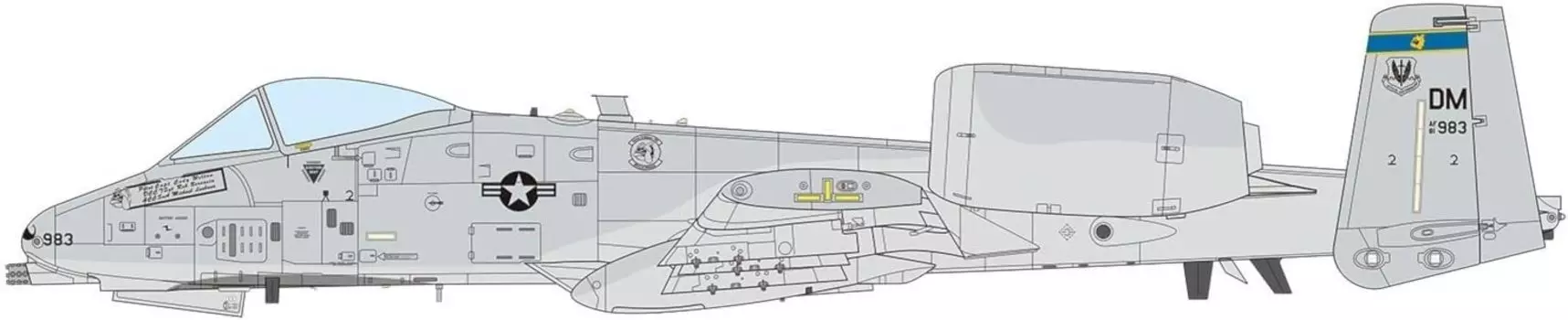 Американский штурмовик Thunderbolt II 354-й истребительной эскадрильи Bulldogs с детализацией пластиковая модель Platts/Italeri 1/48 A-10C TPA-42