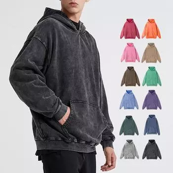 Американский стиль, батик, потертая толстовка с капюшоном, потертости, толстовка с капюшоном, толстовка для пары M чёрный