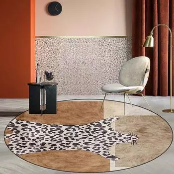 Американский стиль, легкие роскошные круглые ковры, современный декоративный ковер для гостиной, большой декор для спальни, нескользящий ковер, коврик для журнального столика 60cm 23.62 in
