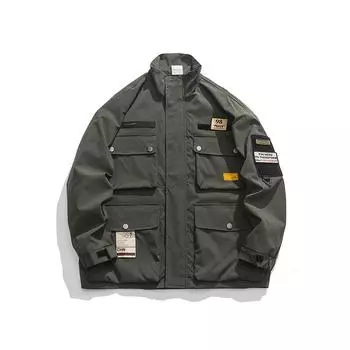 Американский стиль многокарманная охотничья куртка-бомбер мужская ретро модная брендовая свободная мужская инструментальная куртка топ M чёрный