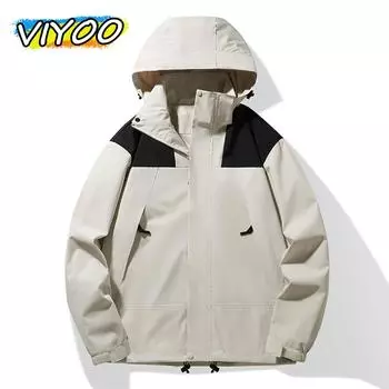 Американский стиль Мужская мода с капюшоном толстовки пальто спортивная водонепроницаемая бейсбольная куртка уличная одежда для походов и скалолазания S чёрный