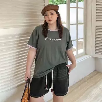 Американский стиль ретро плечевой цвет контрастный дизайн 100.00кг футболка Iron Ash 6XL