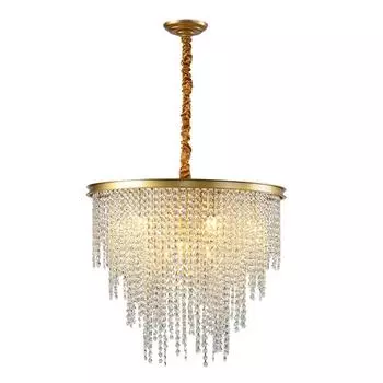 Американский светодиодный хрустальный потолочный светильник для помещений, хрустальные люстры класса люкс для гостиной, спальни, подвесной светильник dia 50cm&Warm White чёрный