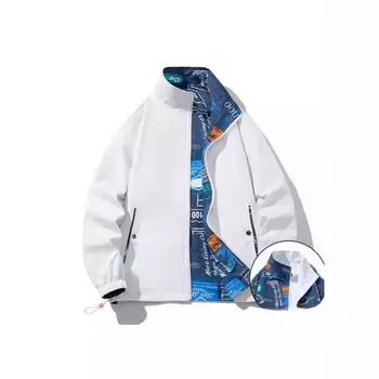 Американский свободный бейсбольный свитер с круглым вырезом, универсальная повседневная корейская версия, куртка на весну и осень, двухсторонняя мужская куртка M