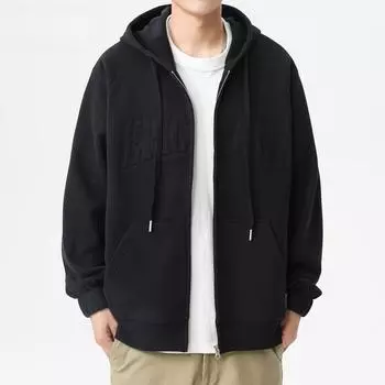 Американский тяжелый австрийский флисовый свитер на молнии мужской весенне-осенний бренд Tide флисовый утолщенный кардиган с капюшоном куртка M